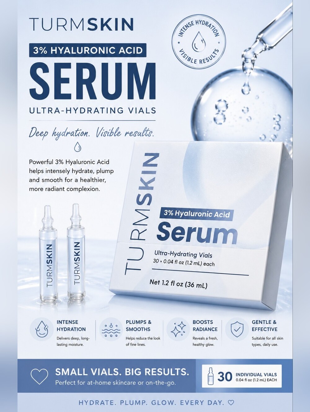 💙 NEW Turm Skin 3% Hyaluronic Acid Serum Vials —Hydrating Formula